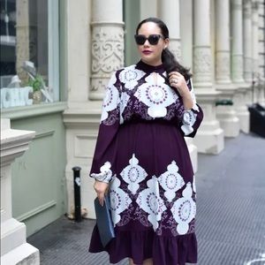 Girl With Curves x Lane Bryant purple patterned dress, size 18